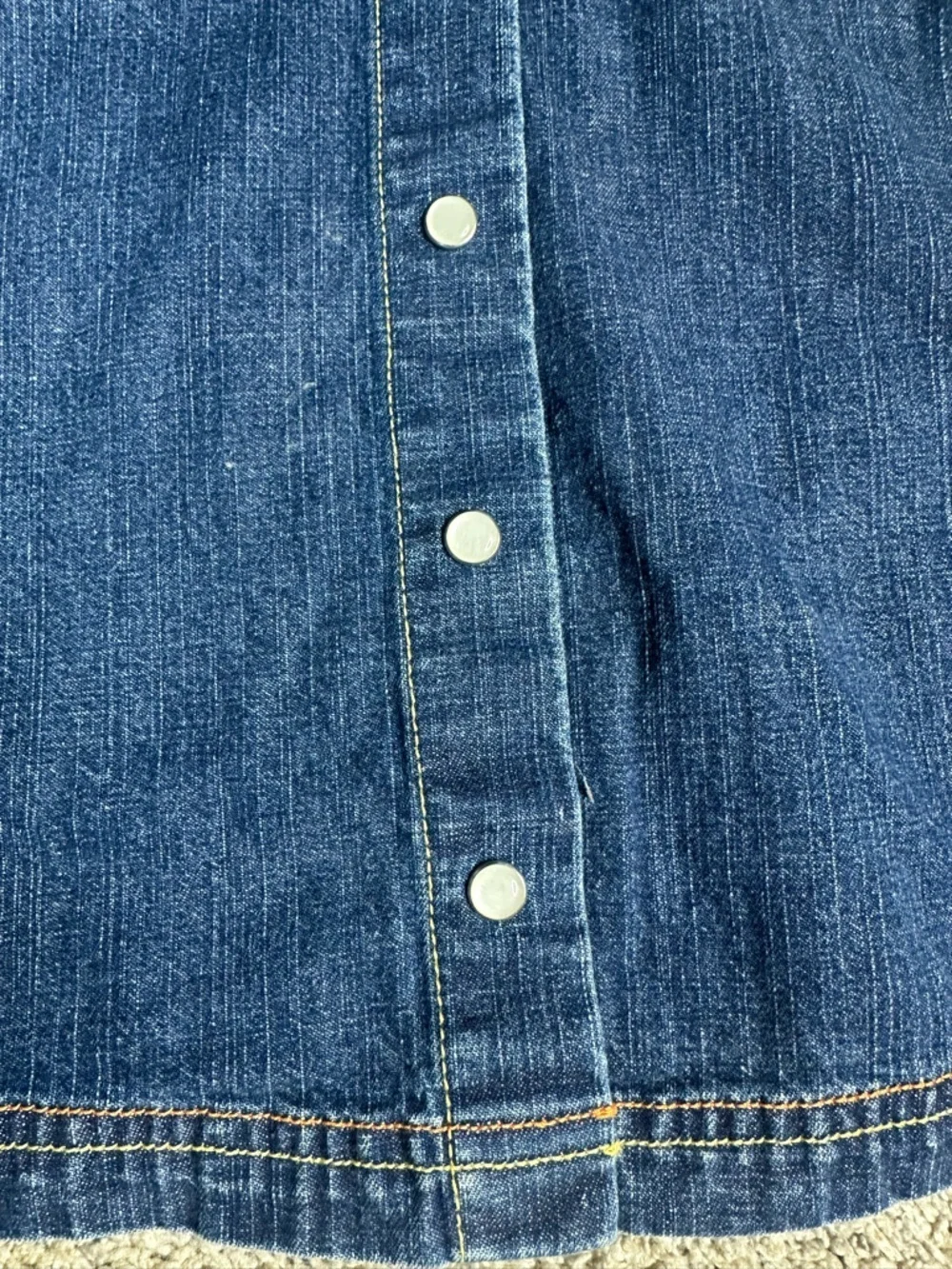 Gymboree Vintage 2006 Denim Button-Front Dress 18-24 mo Jean Yellow bows western